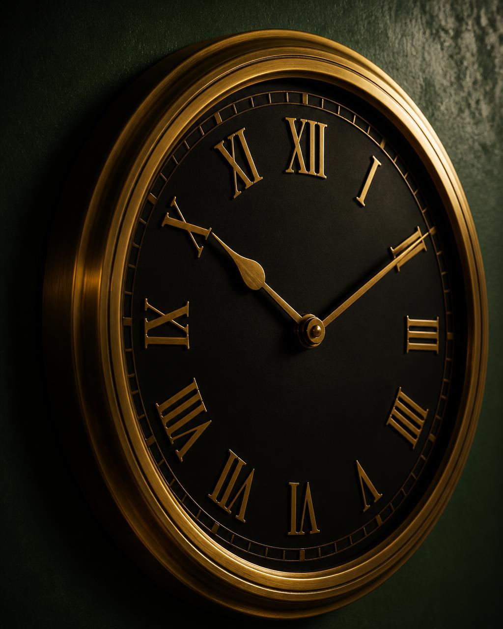 A clock face in low golden light
